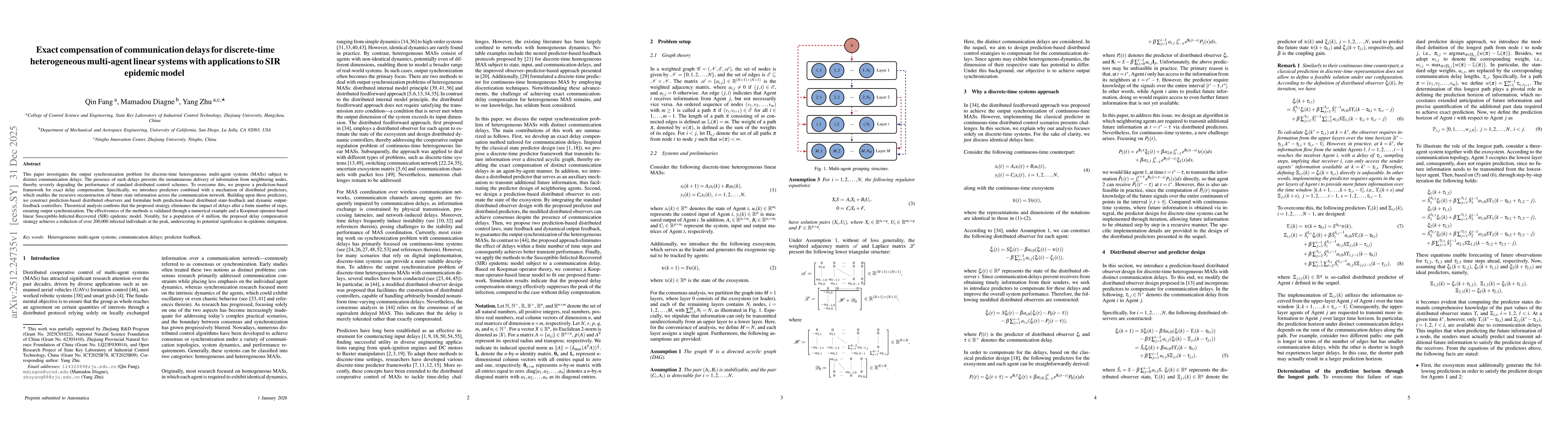 Thumbnail for Exact compensation of communication delays for discrete-time heterogeneous multi-agent linear systems with applications to SIR epidemic model