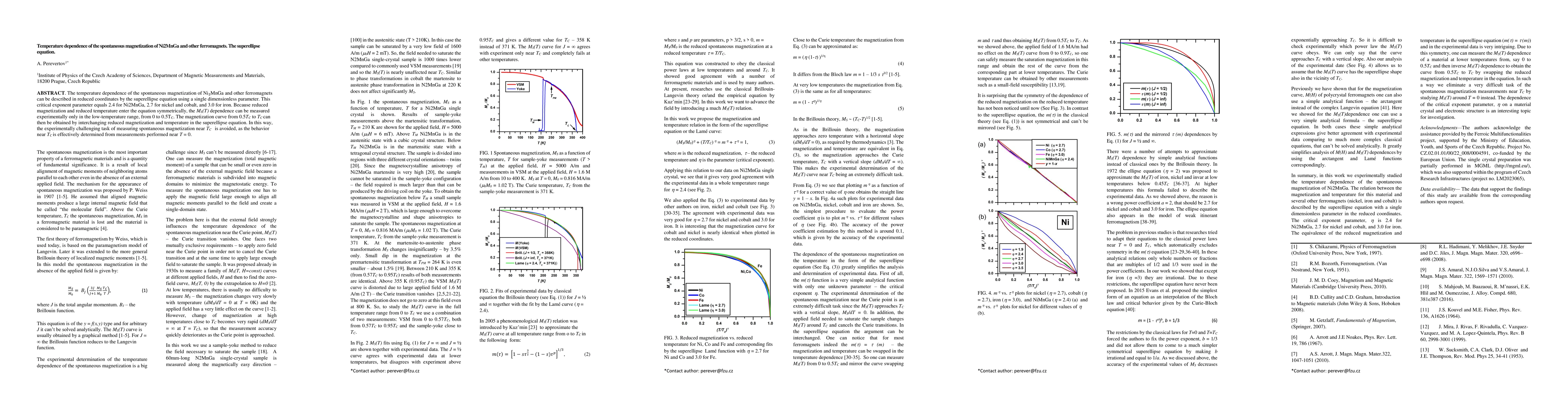 Thumbnail for Temperature dependence of the spontaneous magnetization of Ni2MnGa and other ferromagnets. The superellipse equation