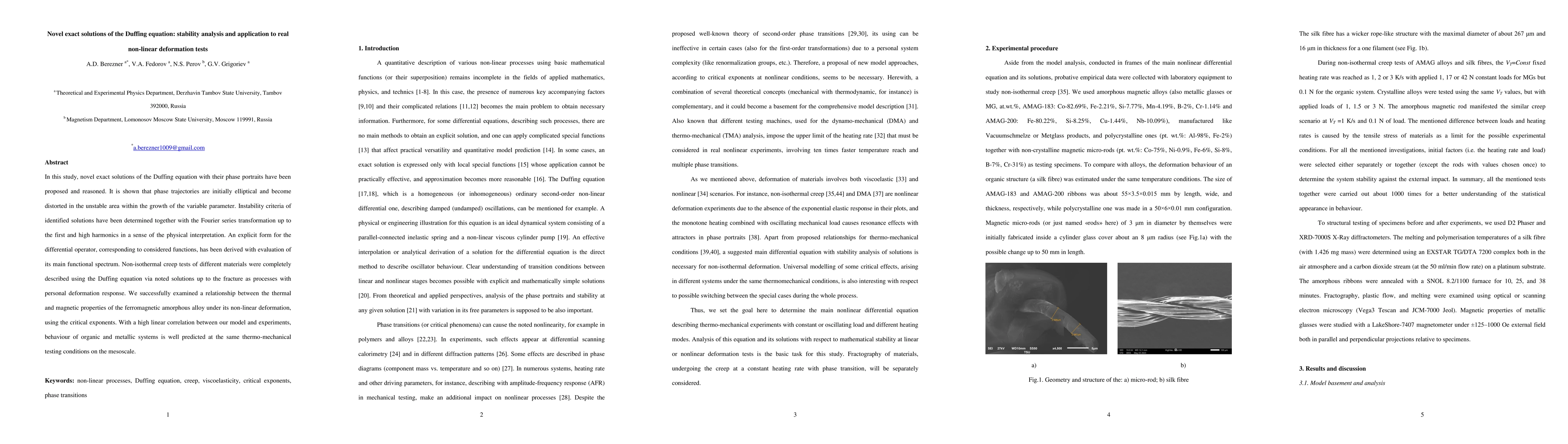 Thumbnail for Novel exact solutions of the Duffing equation: stability analysis and application to real non-linear deformation tests