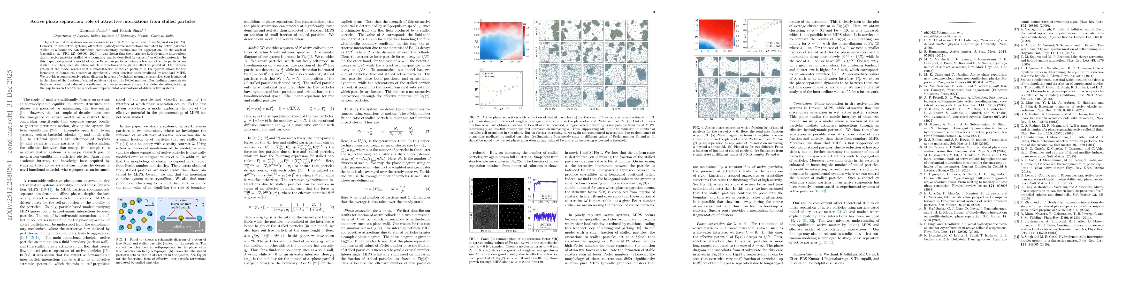 Thumbnail for Active phase separation: role of attractive interactions from stalled particles