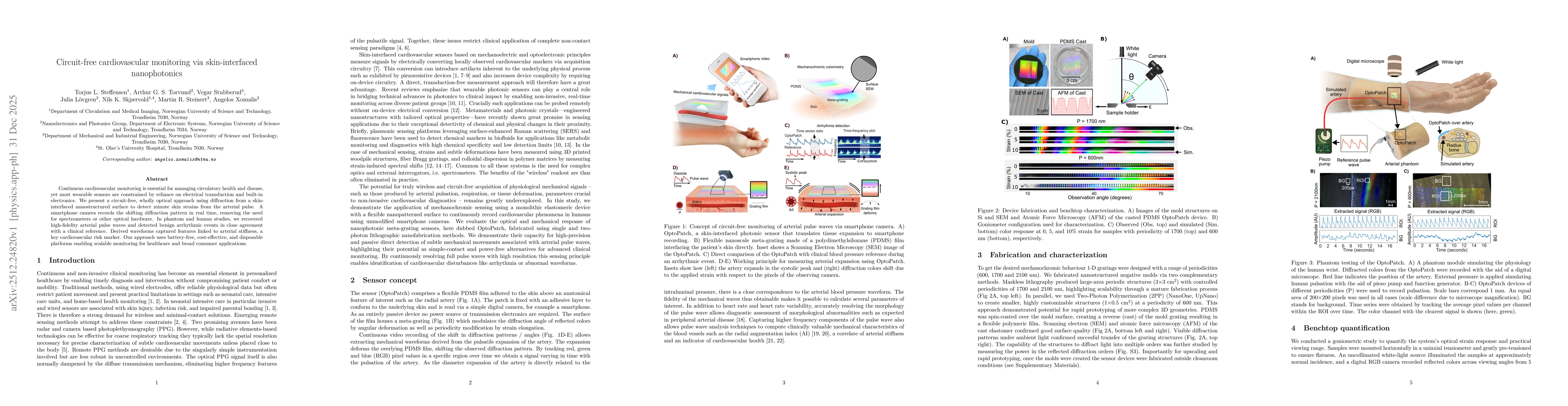 Thumbnail for Circuit-free cardiovascular monitoring via skin-interfaced nanophotonics