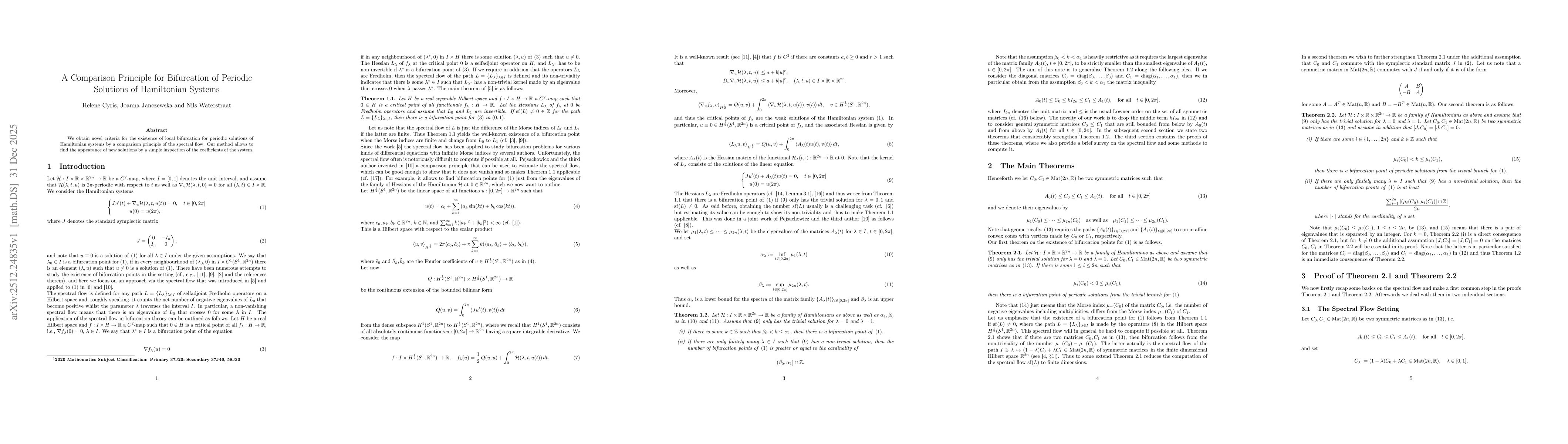 Thumbnail for A Comparison Principle for Bifurcation of Periodic Solutions of Hamiltonian Systems