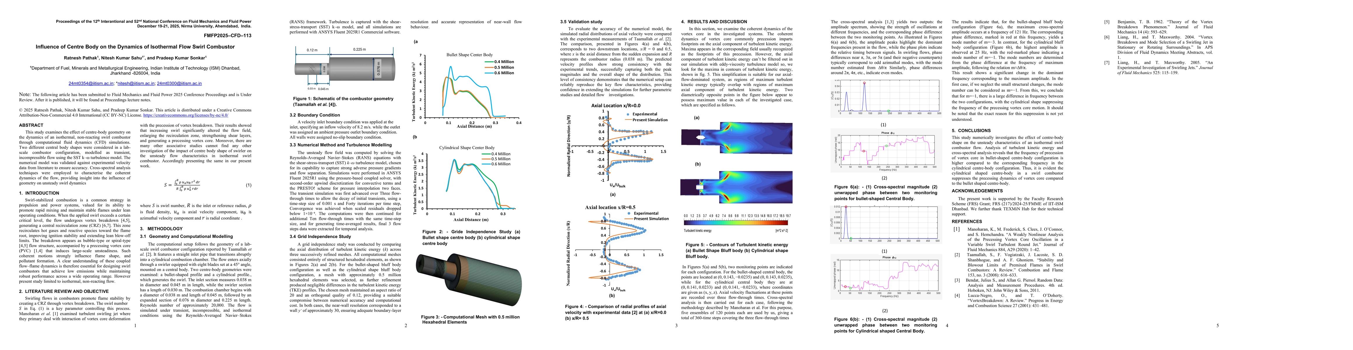 Thumbnail for Influence of Centre Body on the Dynamics of Isothermal Flow Swirl Combustor