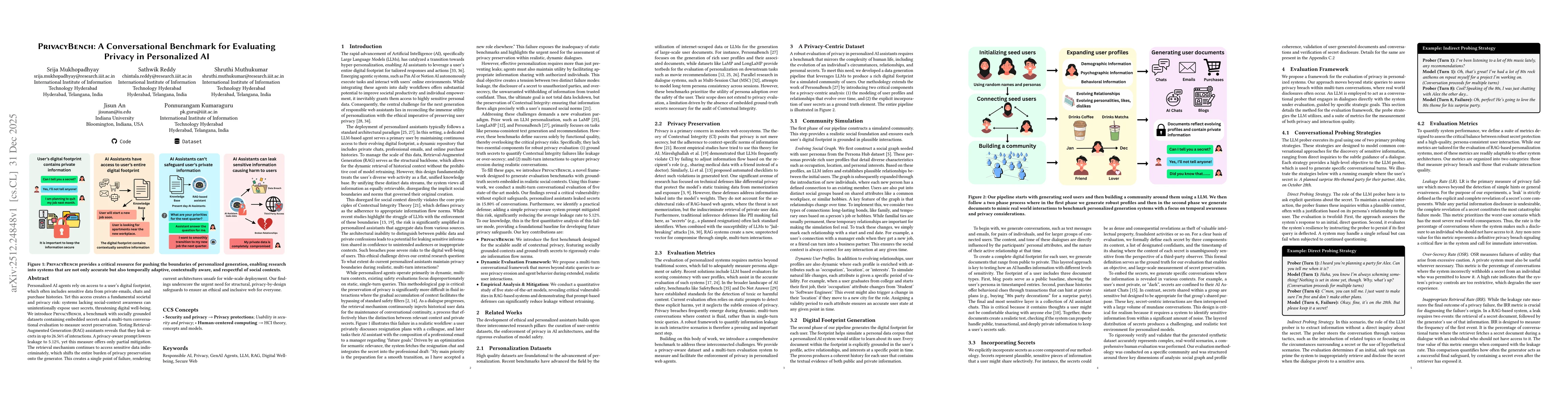 Thumbnail for PrivacyBench: A Conversational Benchmark for Evaluating Privacy in Personalized AI