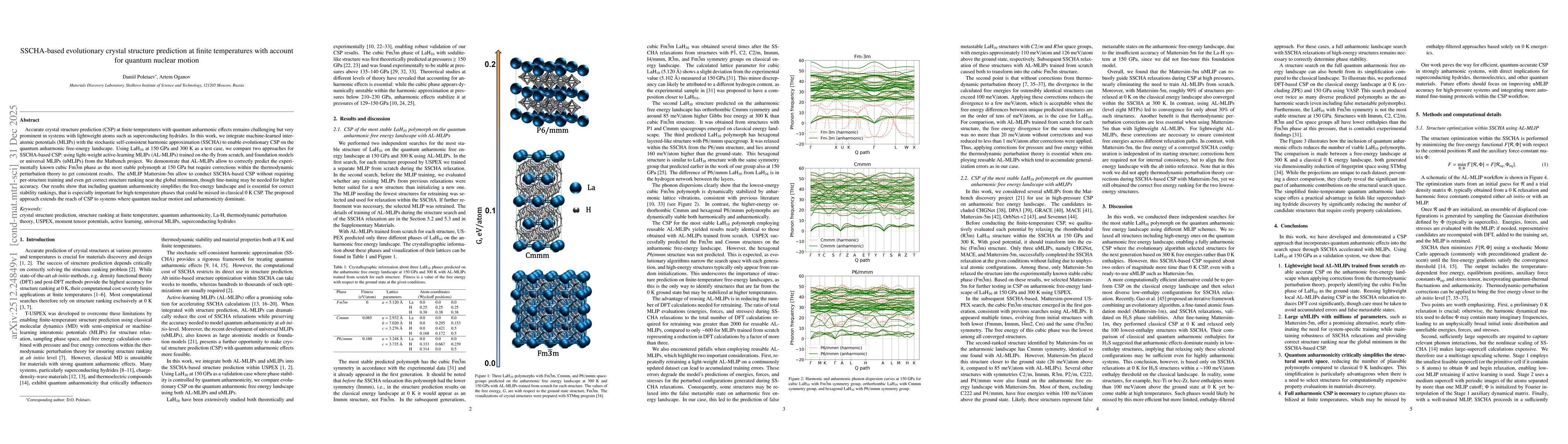 Thumbnail for SSCHA-based evolutionary crystal structure prediction at finite temperatures with account for quantum nuclear motion