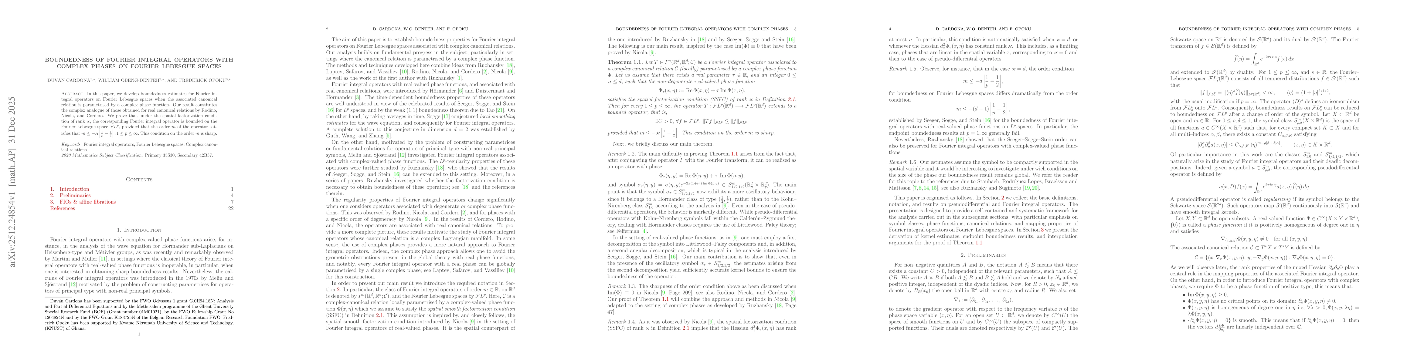 Thumbnail for Boundedness of Fourier Integral Operators with complex phases on Fourier Lebesgue spaces