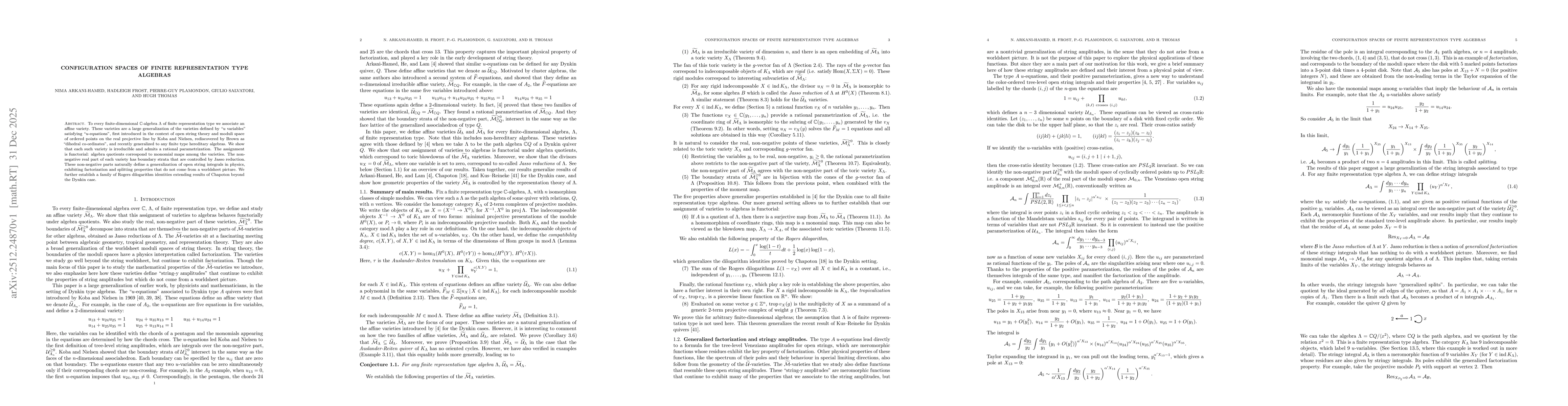 Thumbnail for Configuration Spaces of Finite Representation Type Algebras