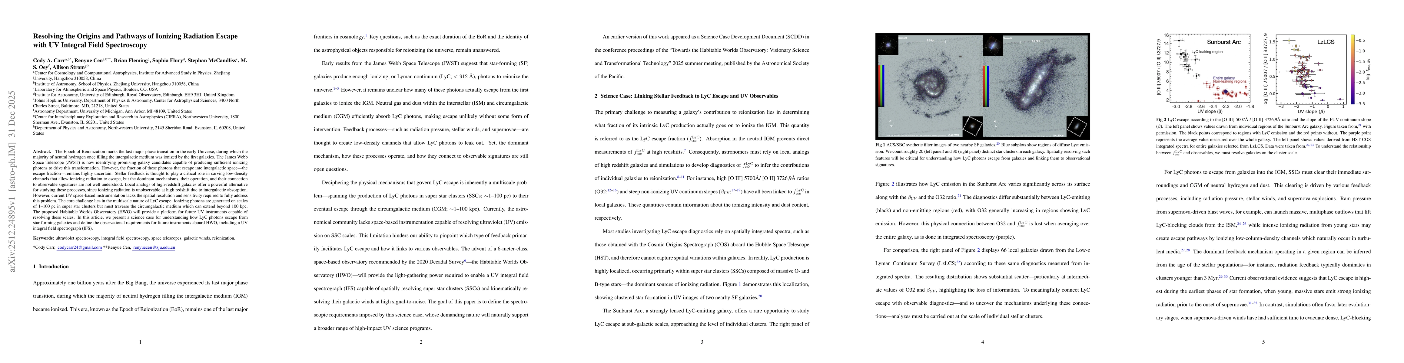Thumbnail for Resolving the Origins and Pathways of Ionizing Radiation Escape with UV Integral Field Spectroscopy