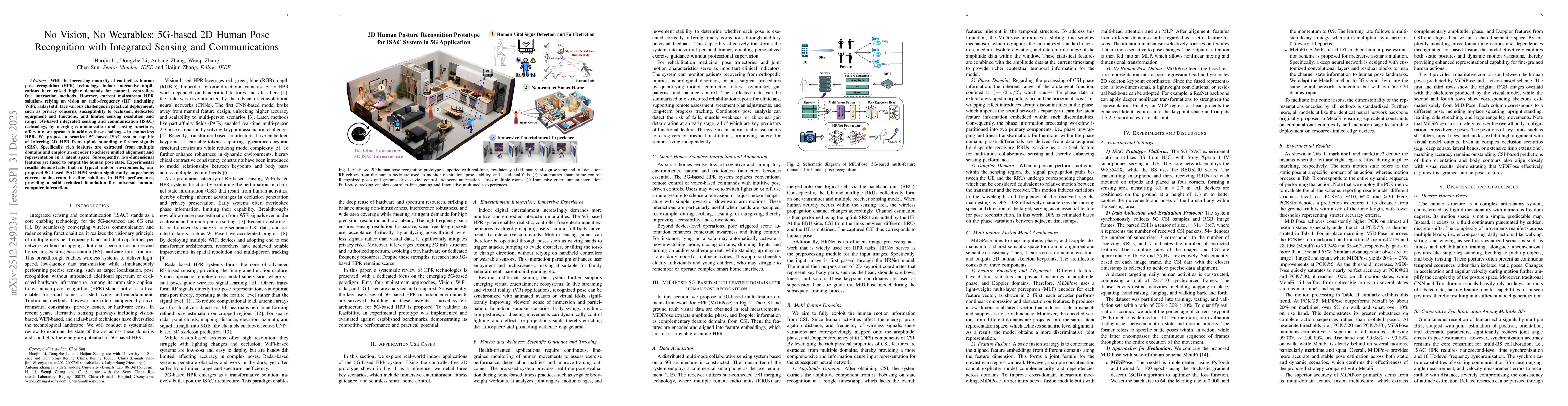 Thumbnail for No Vision, No Wearables: 5G-based 2D Human Pose Recognition with Integrated Sensing and Communications