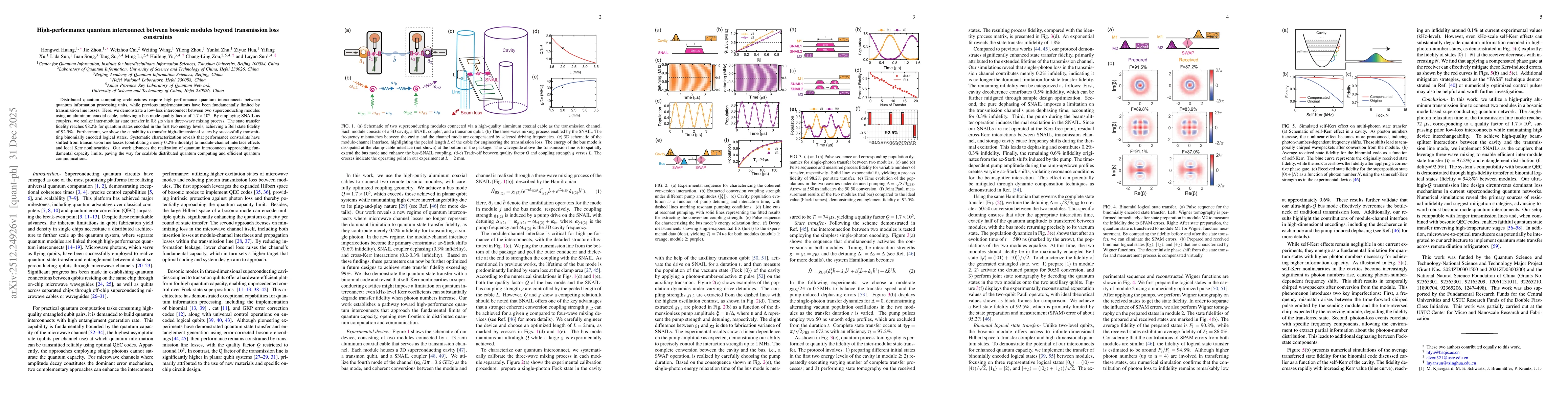 Thumbnail for High-performance quantum interconnect between bosonic modules beyond transmission loss constraints