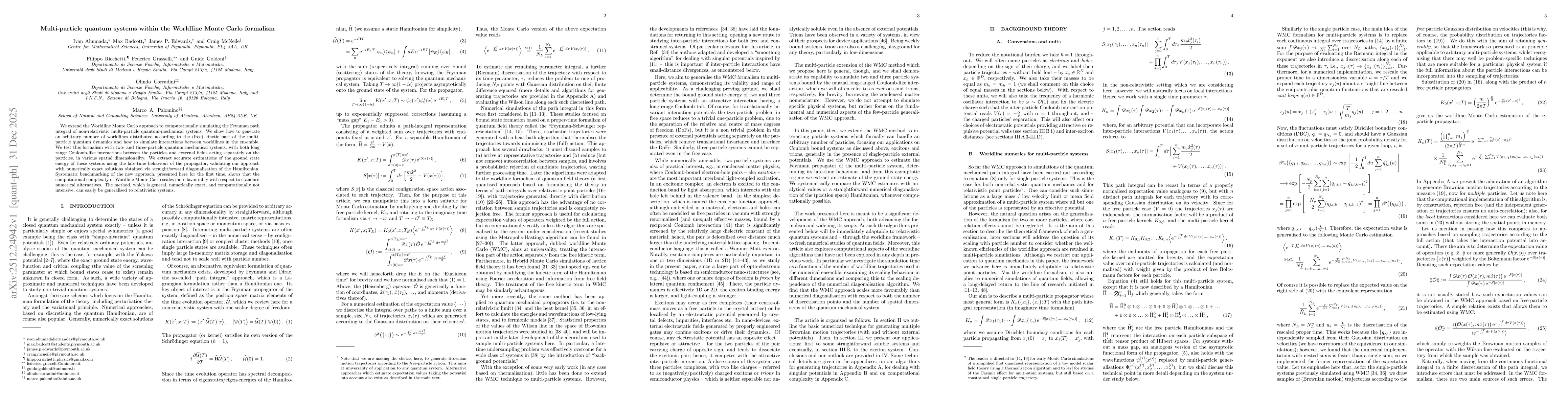 Thumbnail for Multi-particle quantum systems within the Worldline Monte Carlo formalism