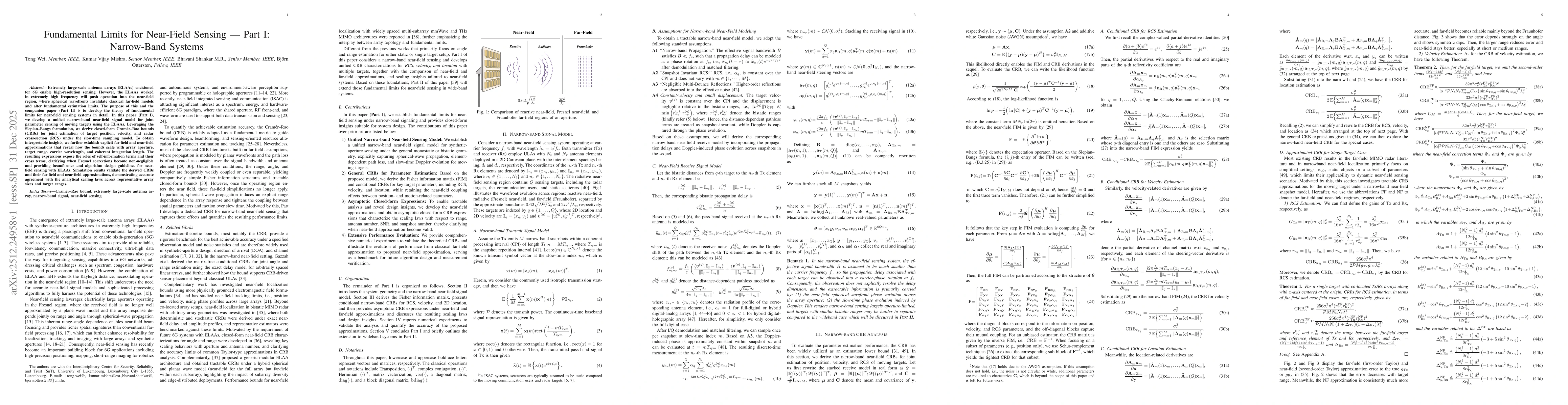 Thumbnail for Fundamental Limits for Near-Field Sensing -- Part I: Narrow-Band Systems