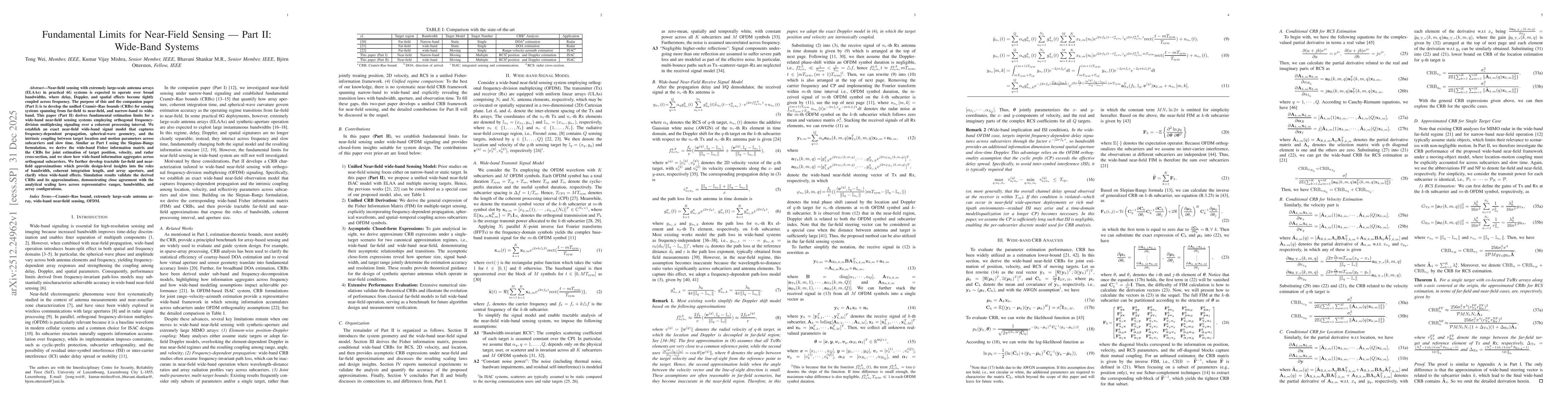Thumbnail for Fundamental Limits for Near-Field Sensing -- Part II: Wide-Band Systems