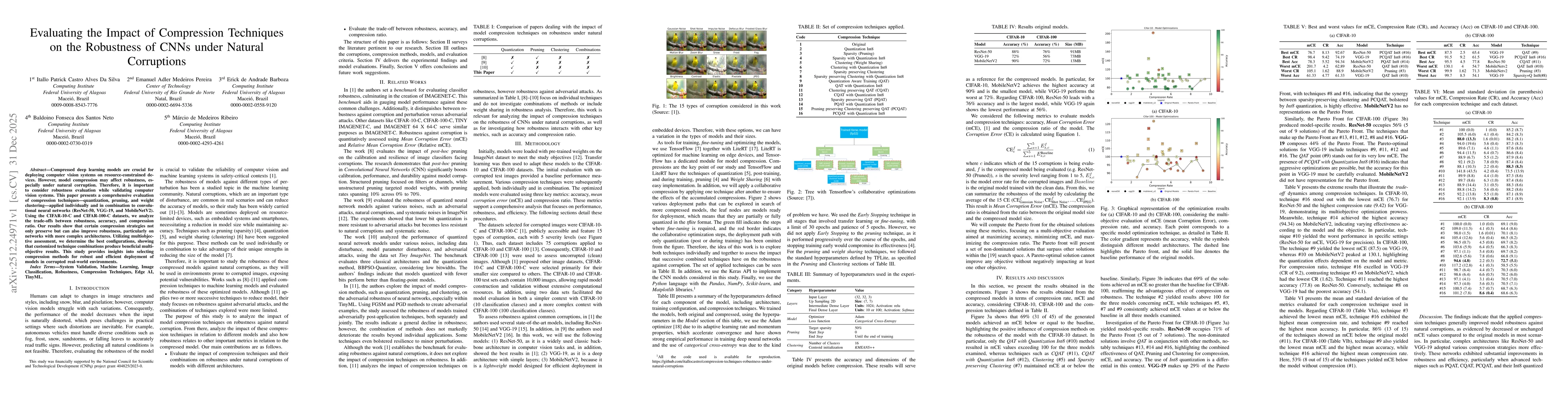 Thumbnail for Evaluating the Impact of Compression Techniques on the Robustness of CNNs under Natural Corruptions