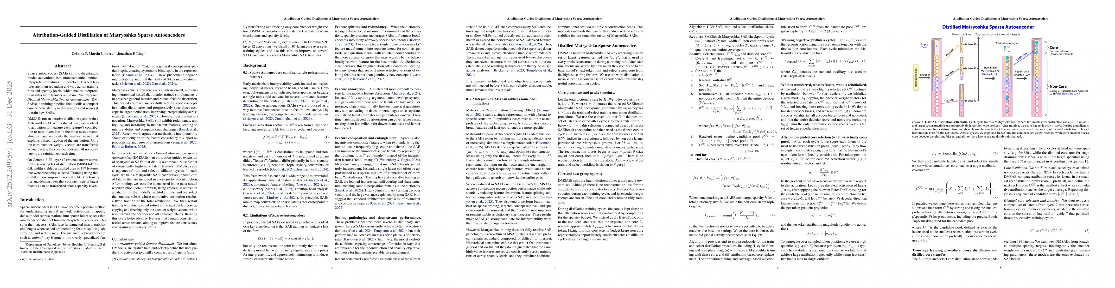 Thumbnail for Attribution-Guided Distillation of Matryoshka Sparse Autoencoders