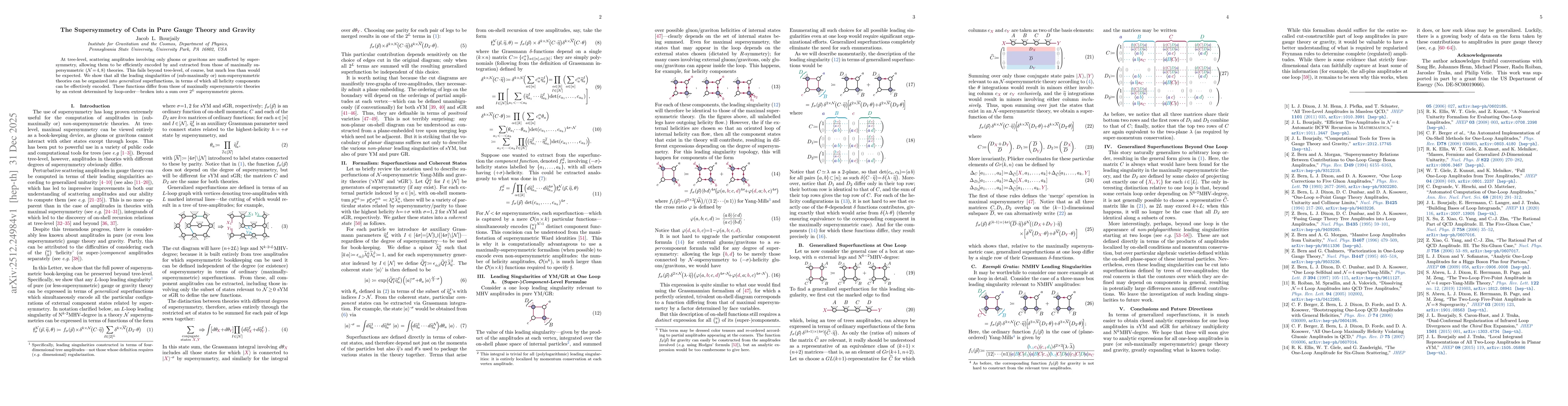 Thumbnail for The Supersymmetry of Cuts in Pure Gauge Theory and Gravity