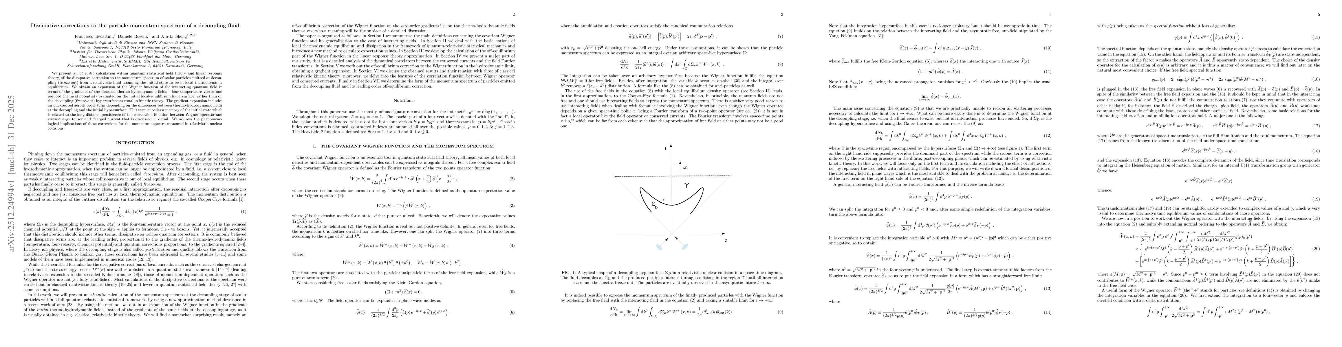 Thumbnail for Dissipative corrections to the particle momentum spectrum of a decoupling fluid