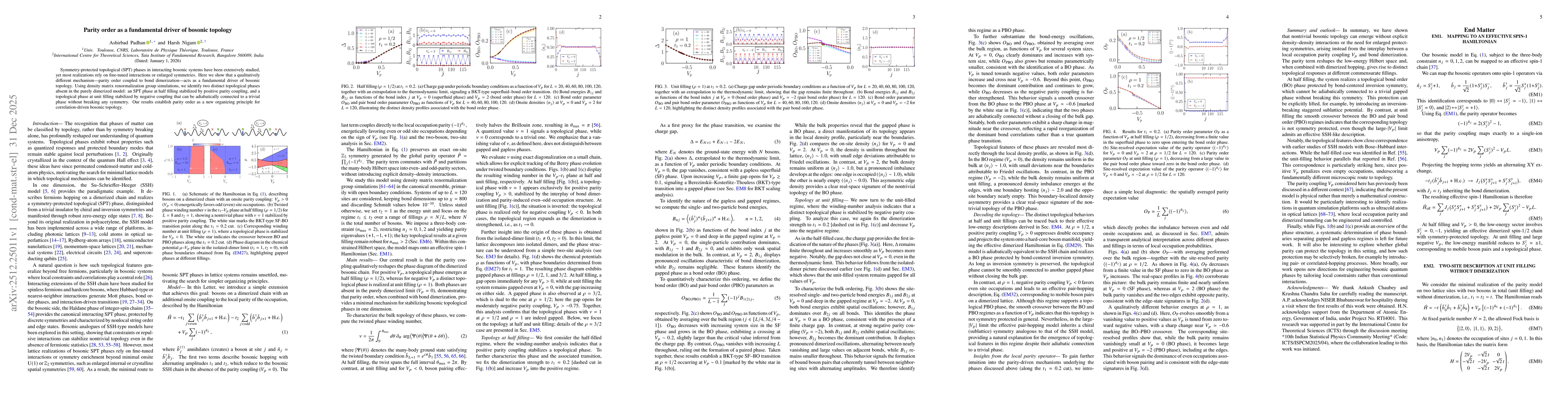 Thumbnail for Parity order as a fundamental driver of bosonic topology