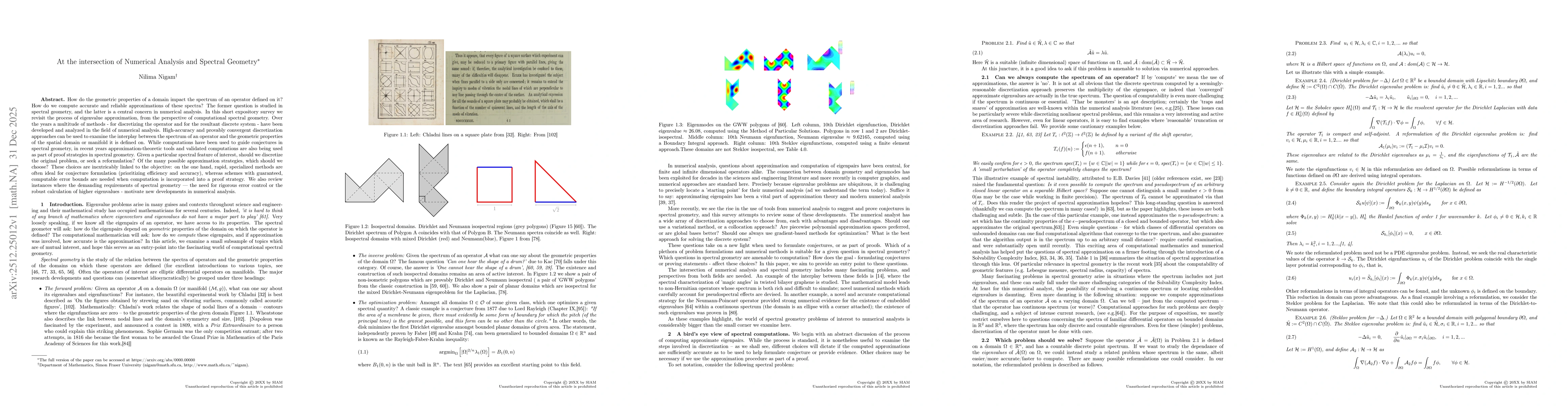 Thumbnail for At the intersection of Numerical Analysis and Spectral Geometry