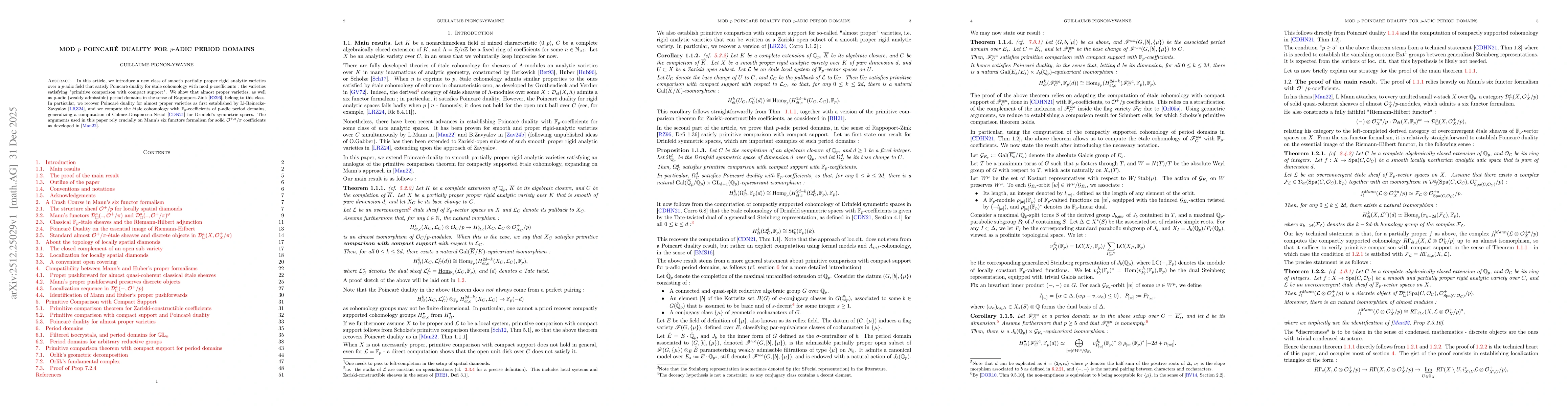 Thumbnail for Mod $p$ Poincaré duality for $p$-adic period domains