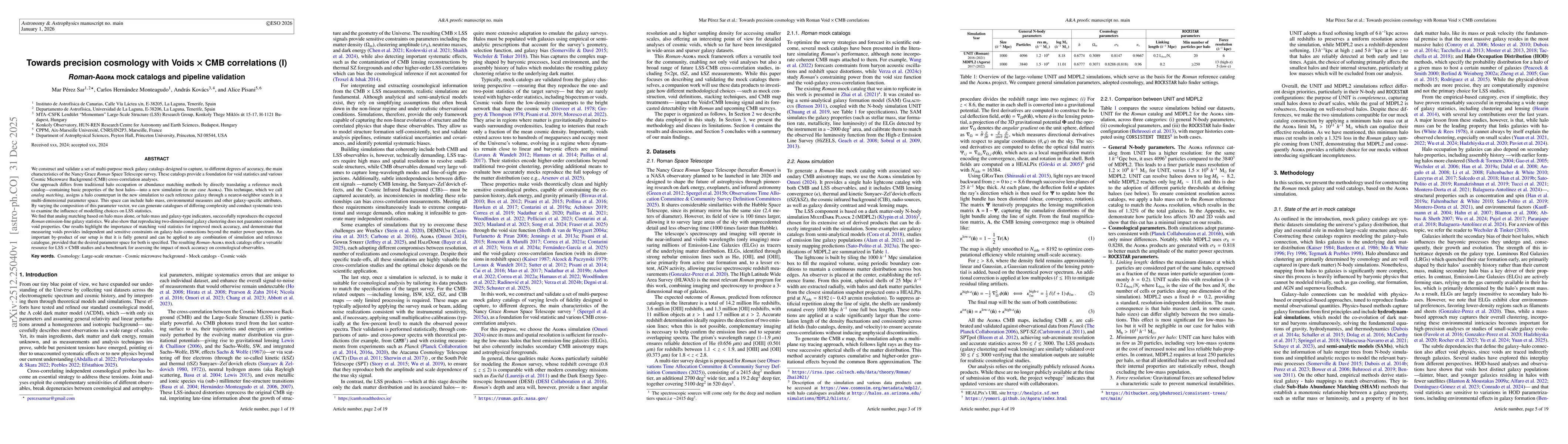Thumbnail for Towards precision cosmology with Voids x CMB correlations (I): Roman-Agora mock catalogs and pipeline validation