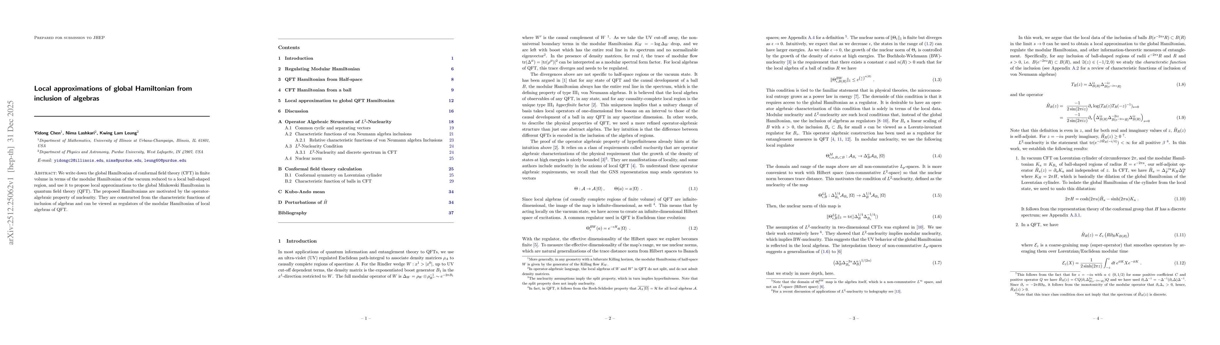 Thumbnail for Local approximations of global Hamiltonian from inclusion of algebras