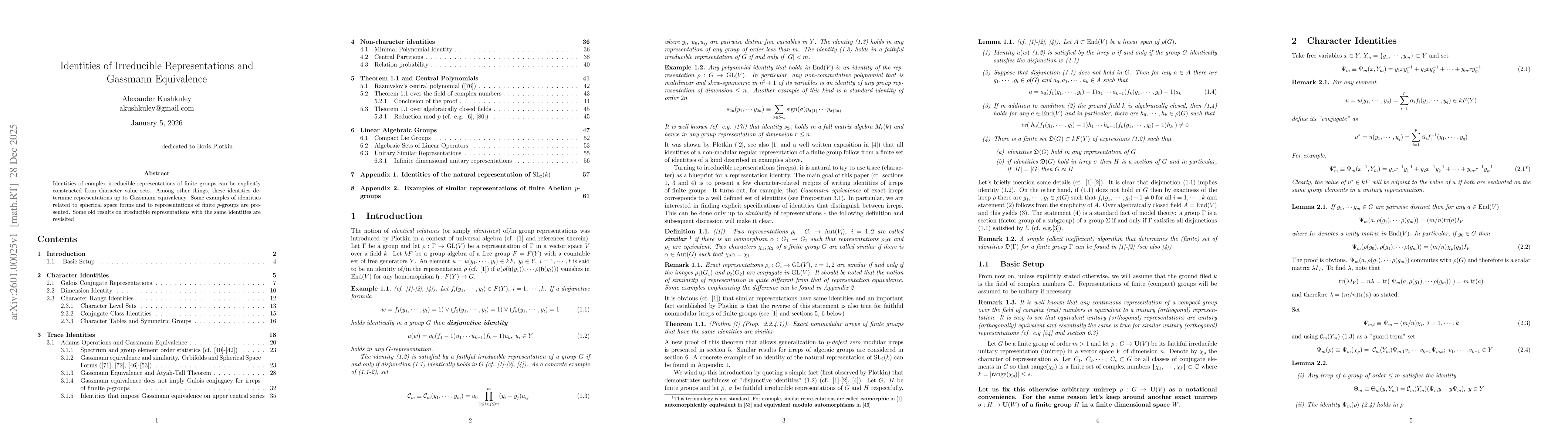 Thumbnail for Identities of Irreducible Representations and Gassmann Equivalence