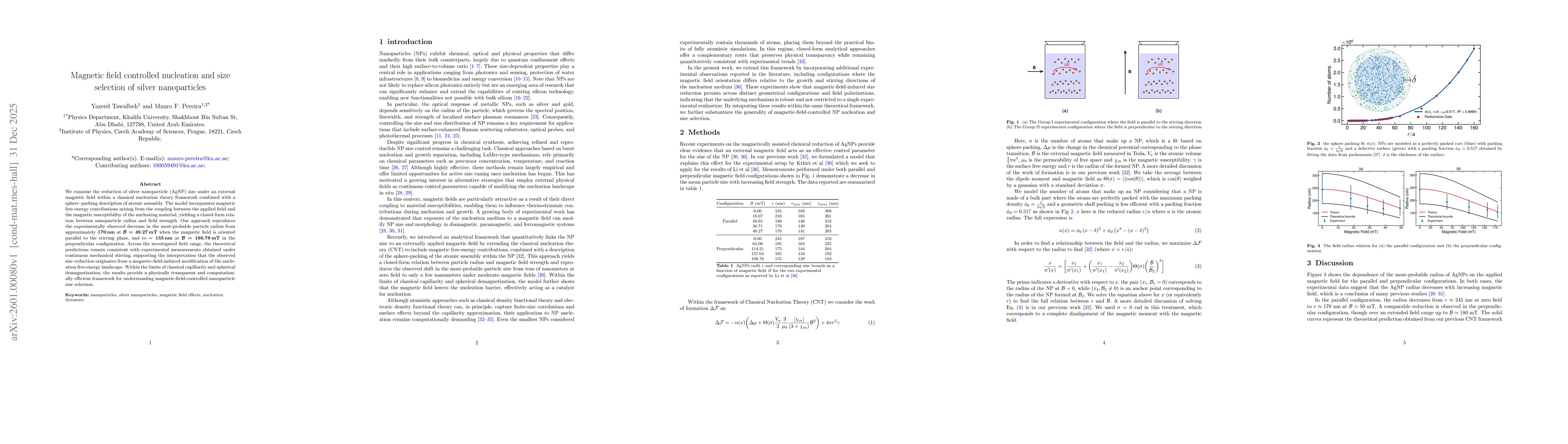 Thumbnail for Magnetic field controlled nucleation and size selection of silver nanoparticles