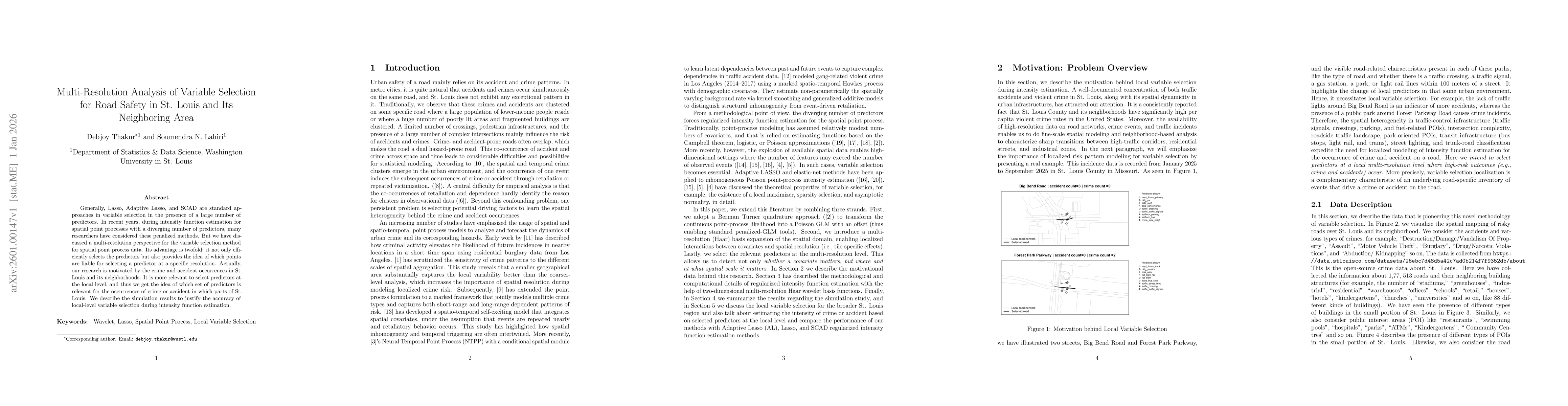 Thumbnail for Multi-Resolution Analysis of Variable Selection for Road Safety in St. Louis and Its Neighboring Area