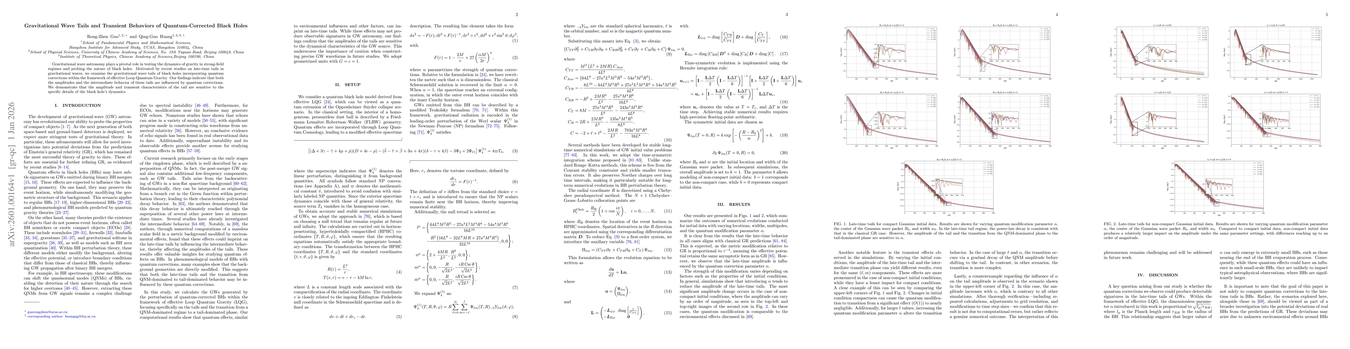 Thumbnail for Gravitational Wave Tails and Transient Behaviors of Quantum-Corrected Black Holes
