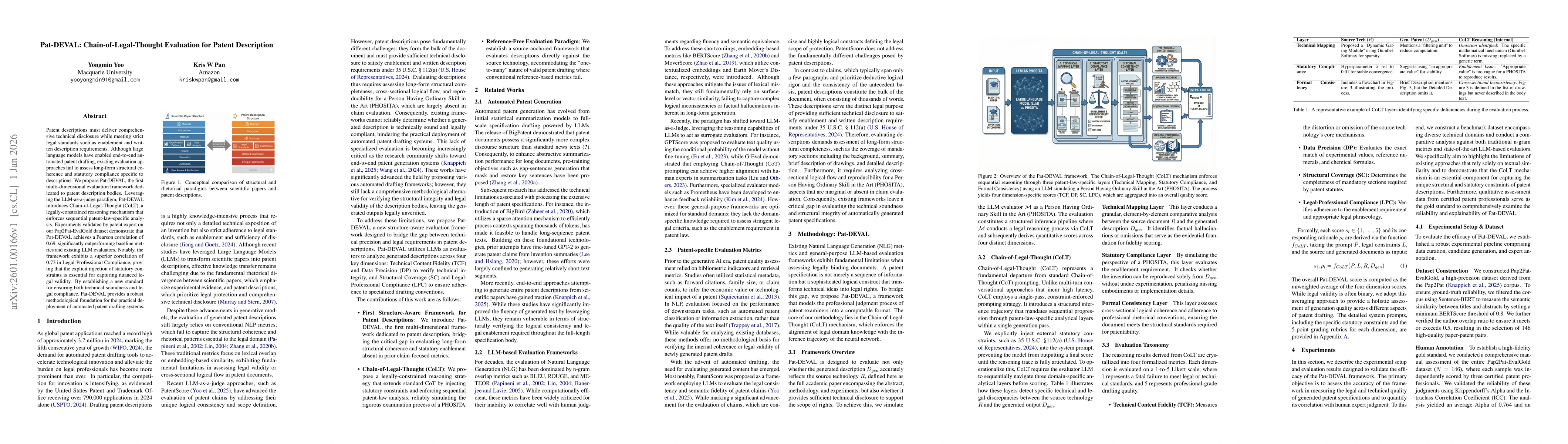 Thumbnail for Pat-DEVAL: Chain-of-Legal-Thought Evaluation for Patent Description