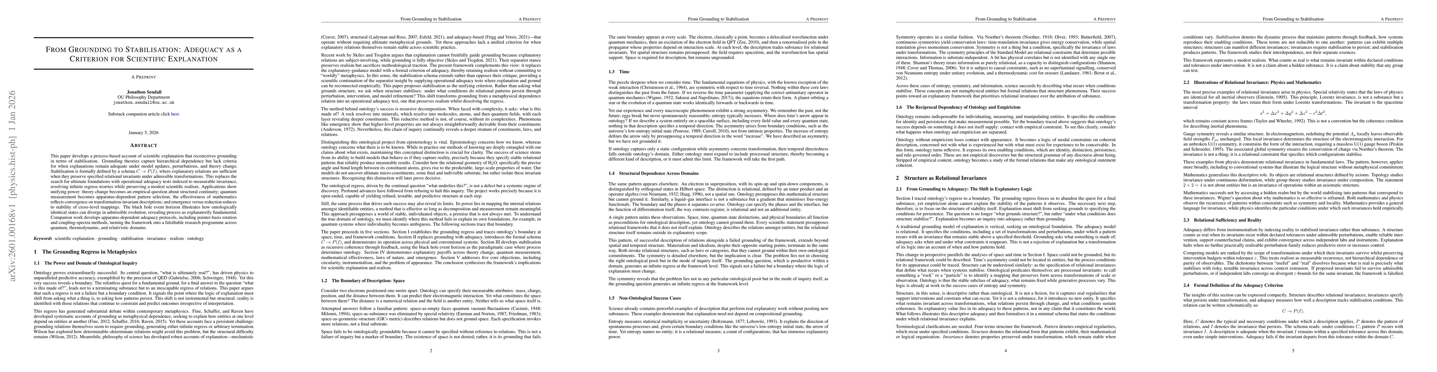 Thumbnail for From Grounding to Stabilisation: Adequacy as a Criterion for Scientific Explanation