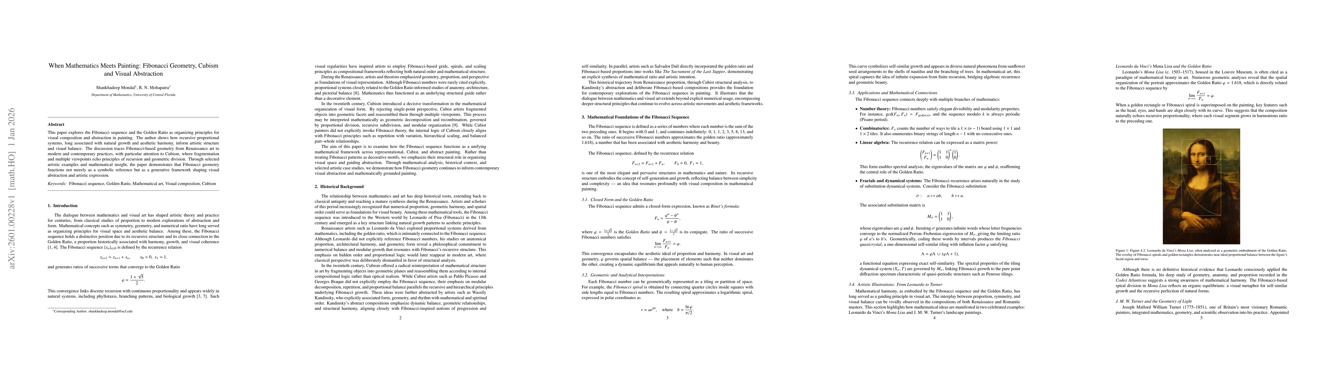 Thumbnail for When Mathematics Meets Painting: Fibonacci Geometry, Cubism and Visual Abstraction
