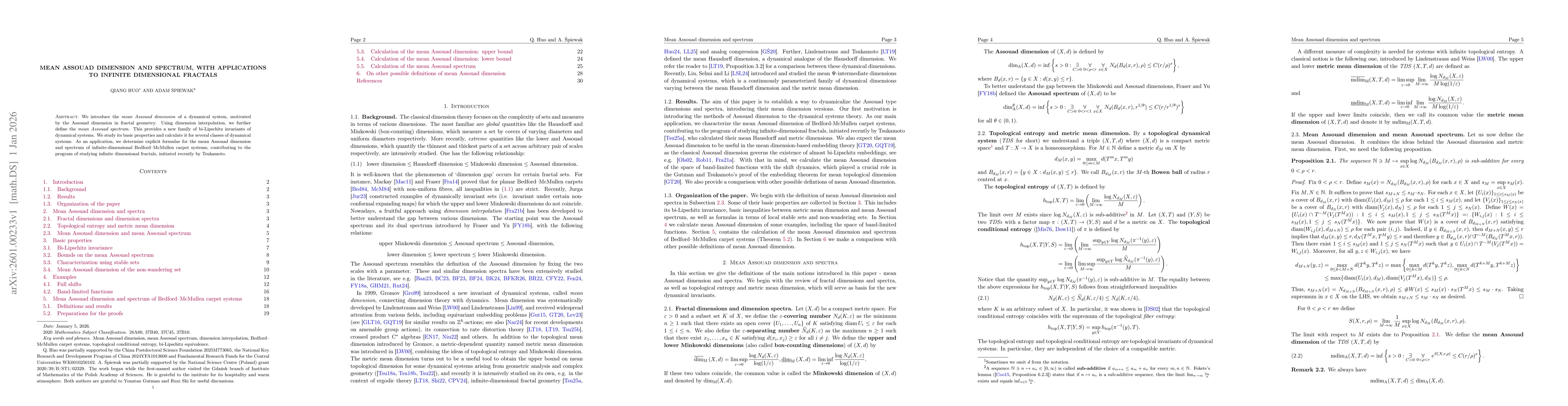 Thumbnail for Mean Assouad dimension and spectrum, with applications to infinite dimensional fractals
