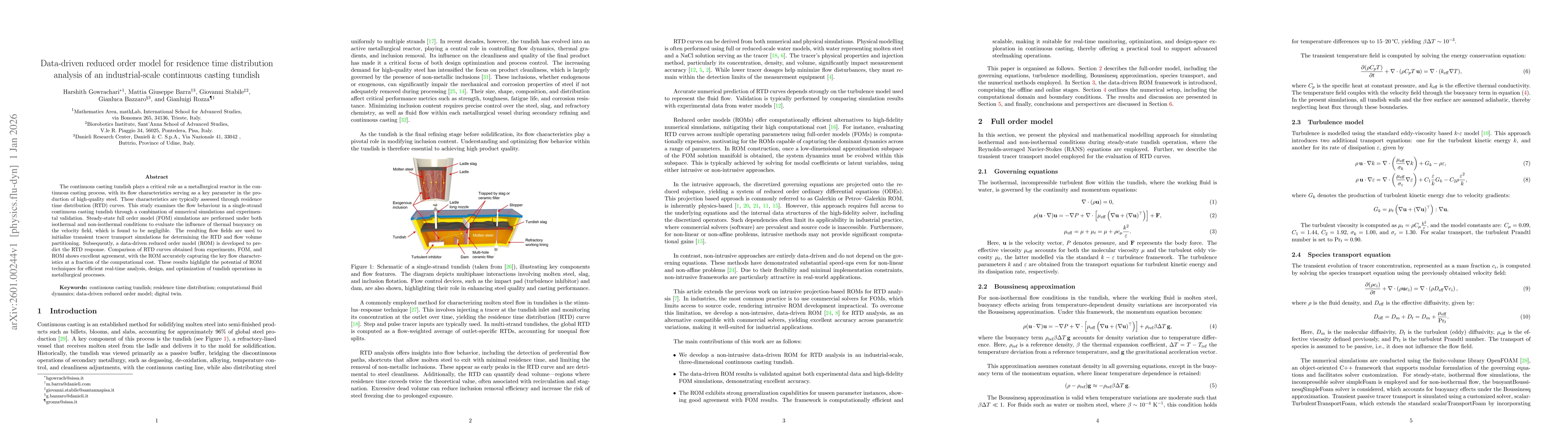 Thumbnail for Data-driven reduced order model for residence time distribution analysis of an industrial-scale continuous casting tundish