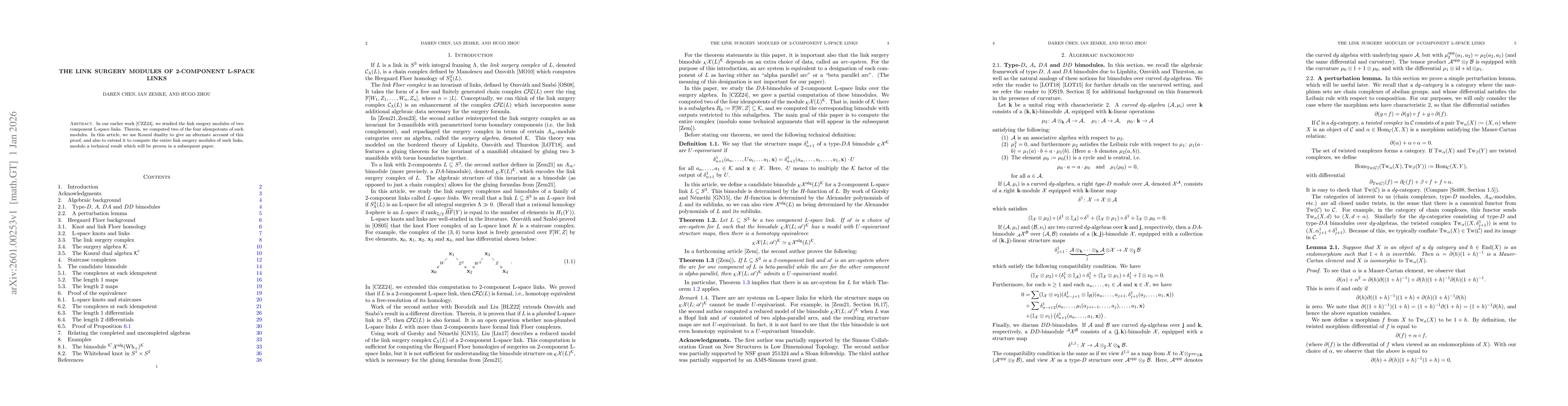 Thumbnail for The link surgery modules of 2-component L-space links