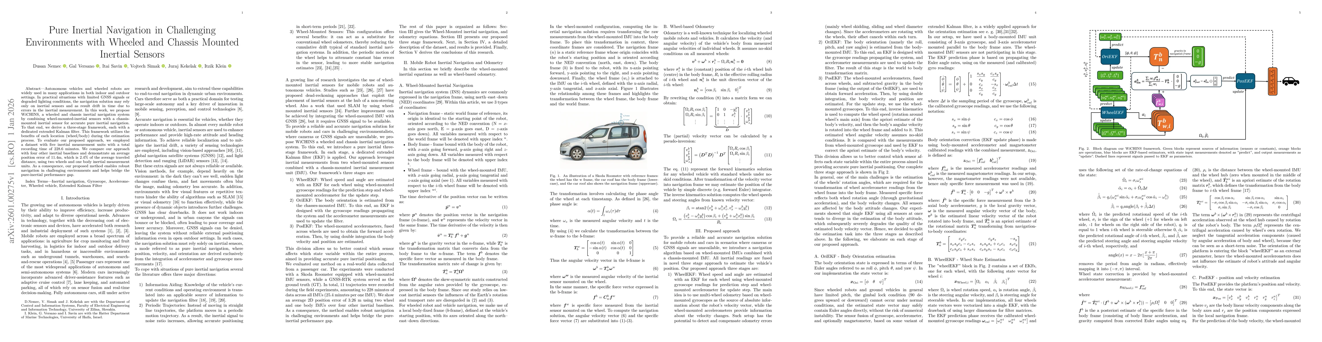 Thumbnail for Pure Inertial Navigation in Challenging Environments with Wheeled and Chassis Mounted Inertial Sensors