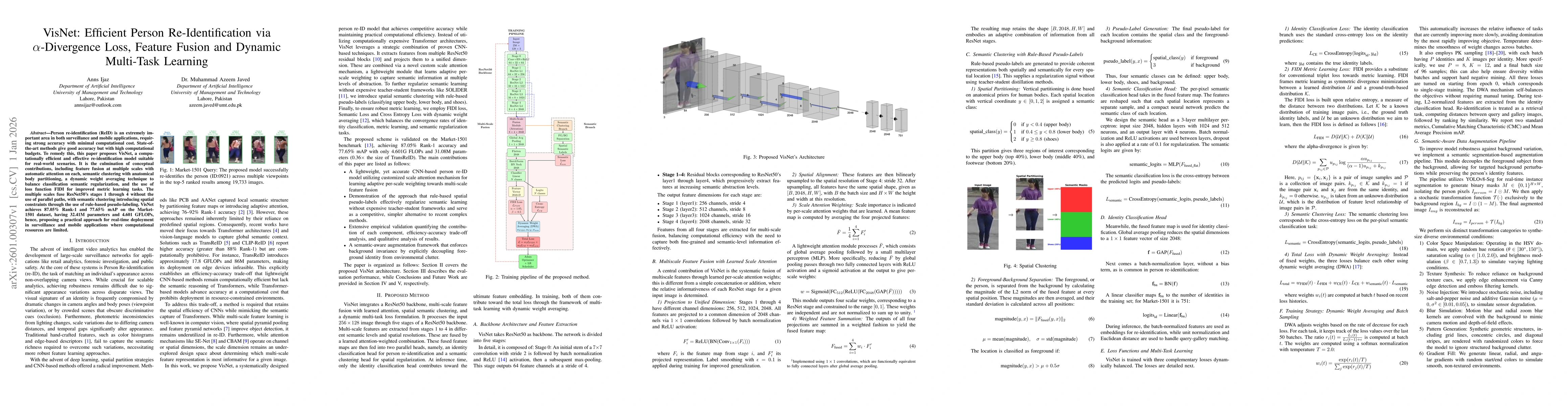 Thumbnail for VisNet: Efficient Person Re-Identification via Alpha-Divergence Loss, Feature Fusion and Dynamic Multi-Task Learning