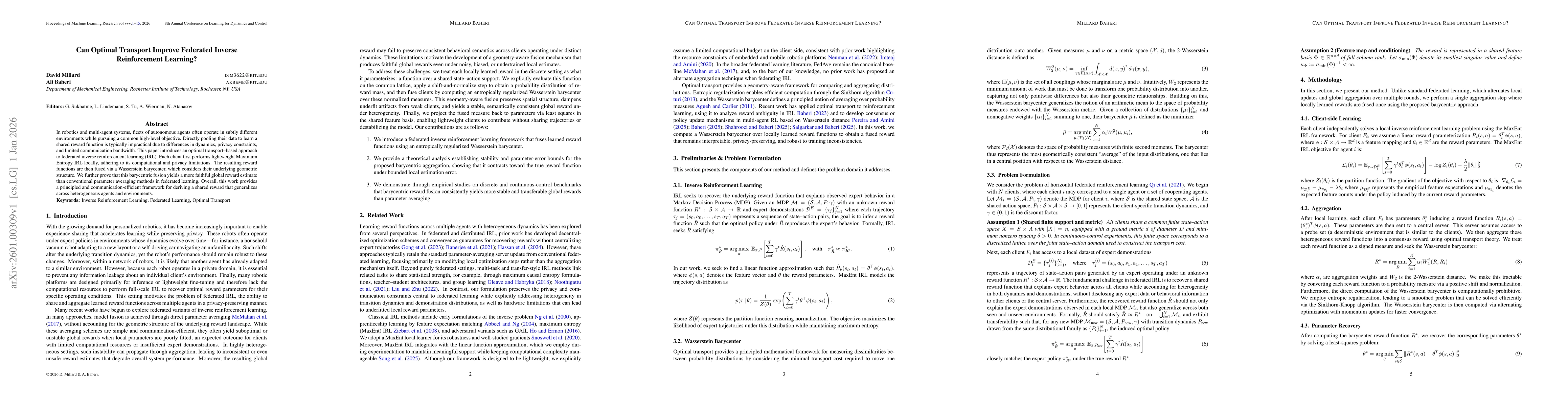 Thumbnail for Can Optimal Transport Improve Federated Inverse Reinforcement Learning?