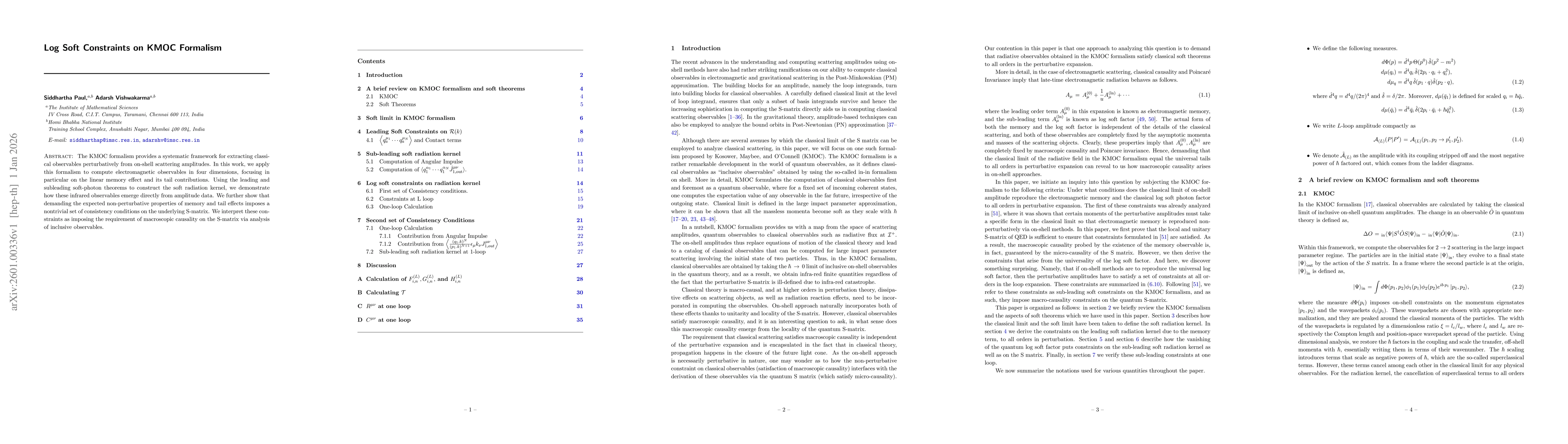 Thumbnail for Log Soft Constraints on KMOC Formalism