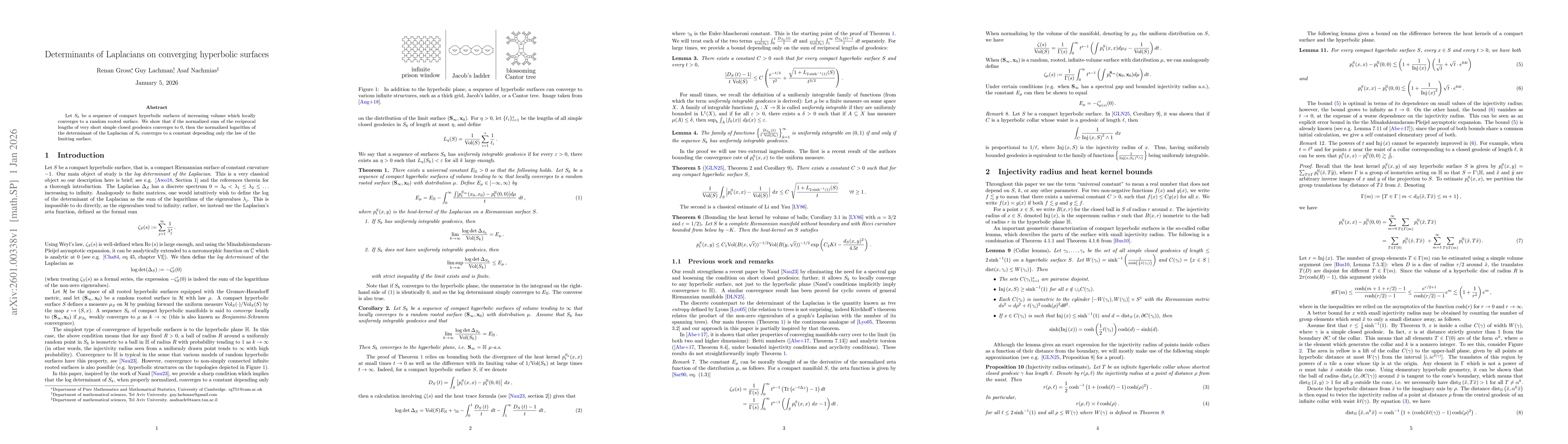 Thumbnail for Determinants of Laplacians on converging hyperbolic surfaces