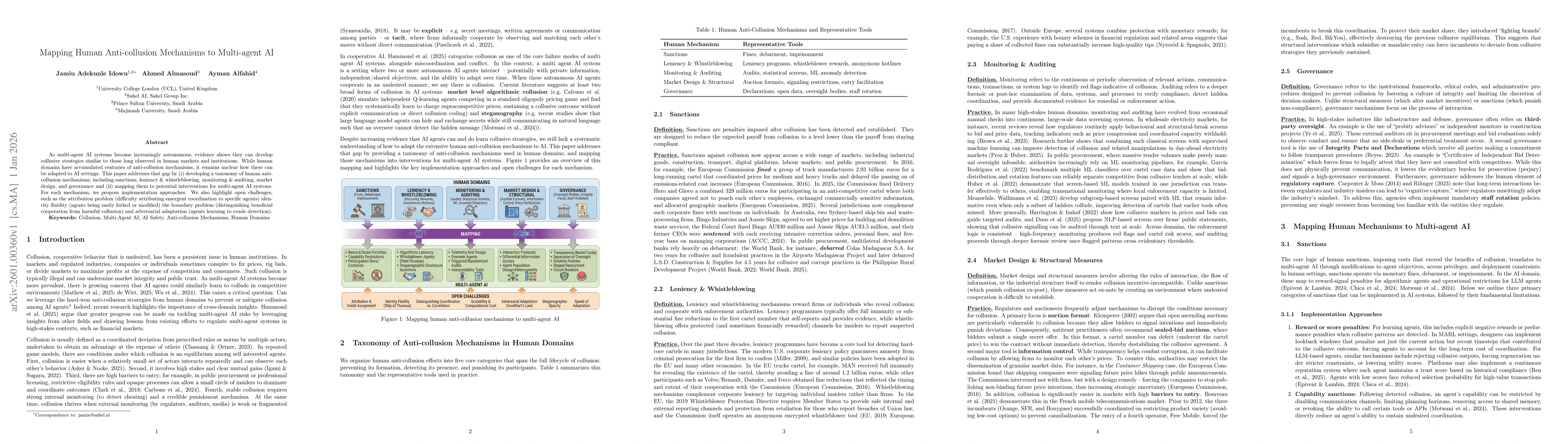 Thumbnail for Mapping Human Anti-collusion Mechanisms to Multi-agent AI