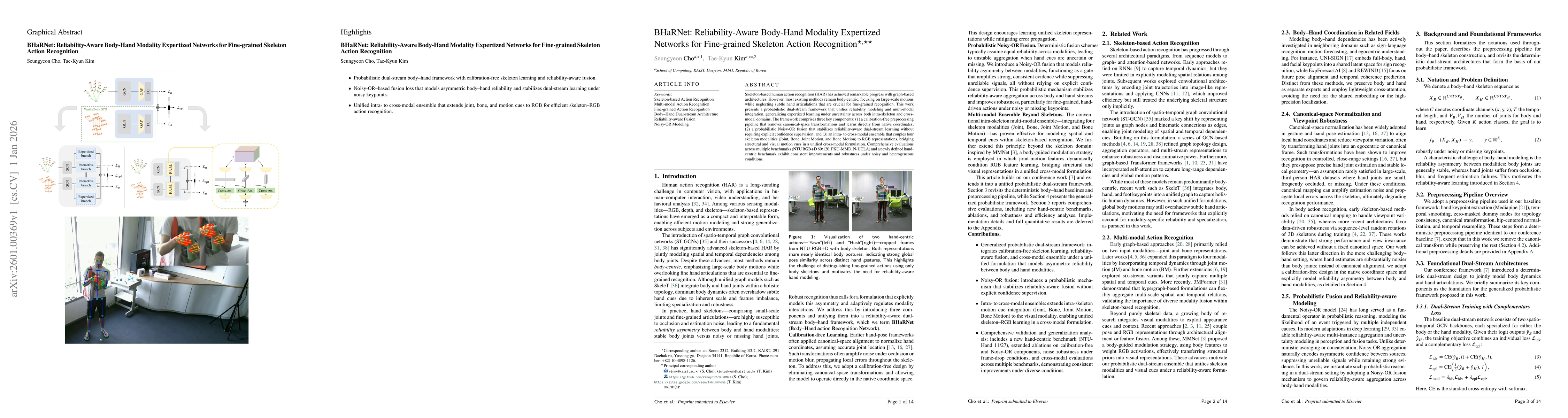 Thumbnail for BHaRNet: Reliability-Aware Body-Hand Modality Expertized Networks for Fine-grained Skeleton Action Recognition