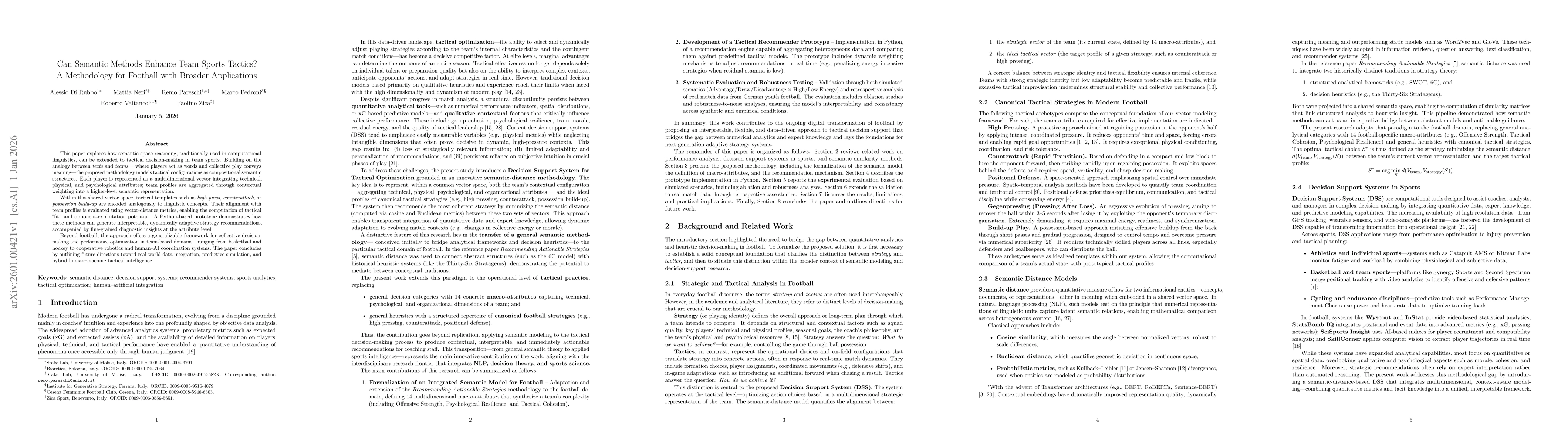 Thumbnail for Can Semantic Methods Enhance Team Sports Tactics? A Methodology for Football with Broader Applications