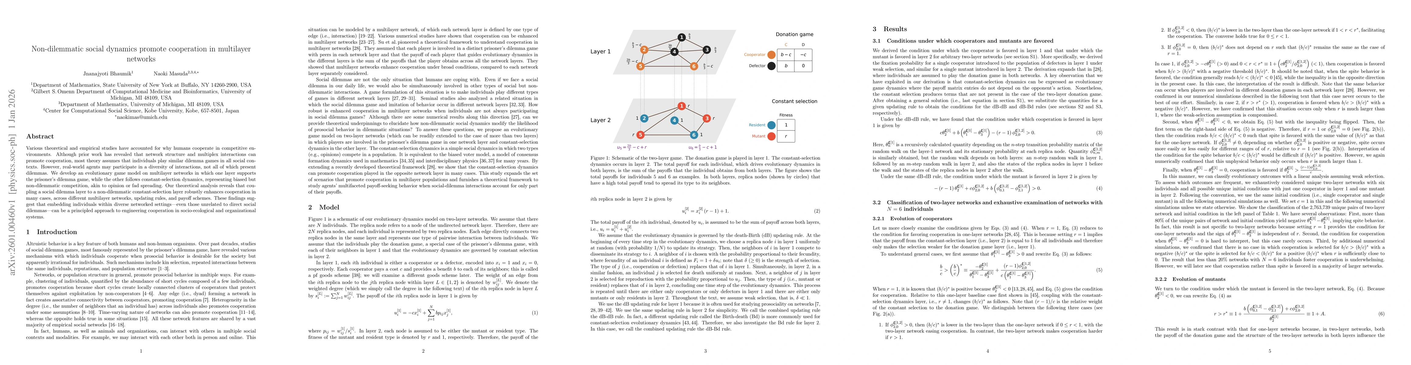 Thumbnail for Non-dilemmatic social dynamics promote cooperation in multilayer networks