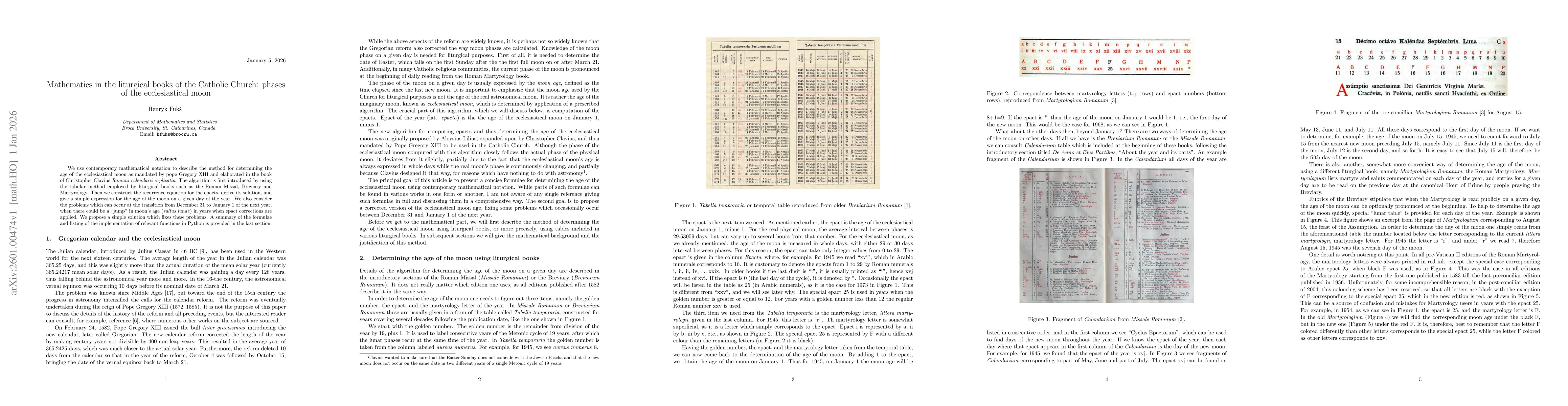 Thumbnail for Mathematics in the liturgical books of the Catholic Church: phases of the ecclesiastical moon