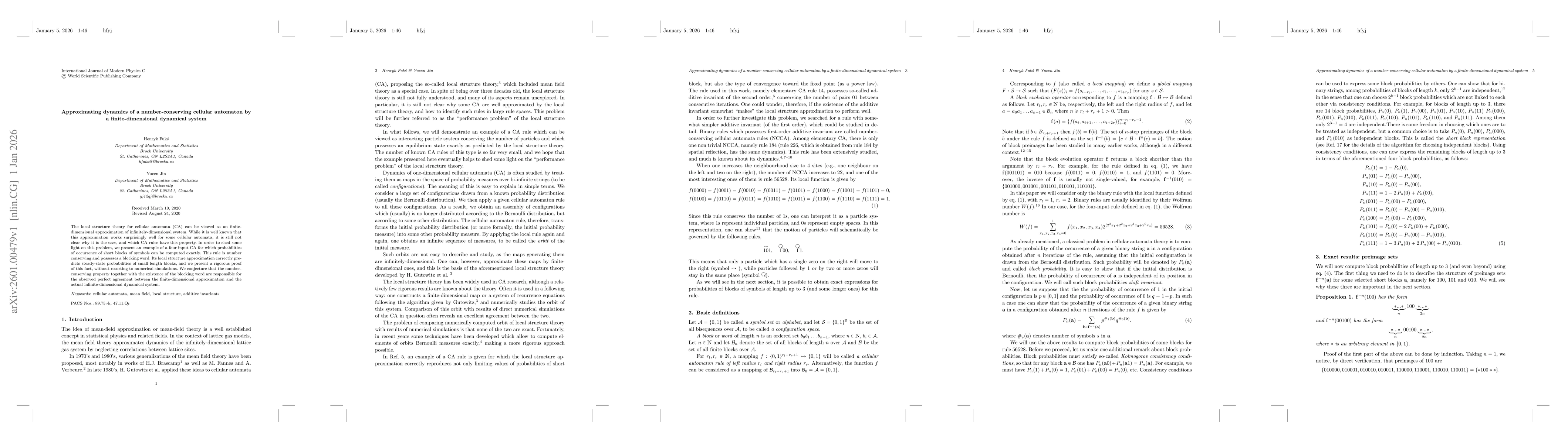 Thumbnail for Approximating dynamics of a number-conserving cellular automaton by a finite-dimensional dynamical system
