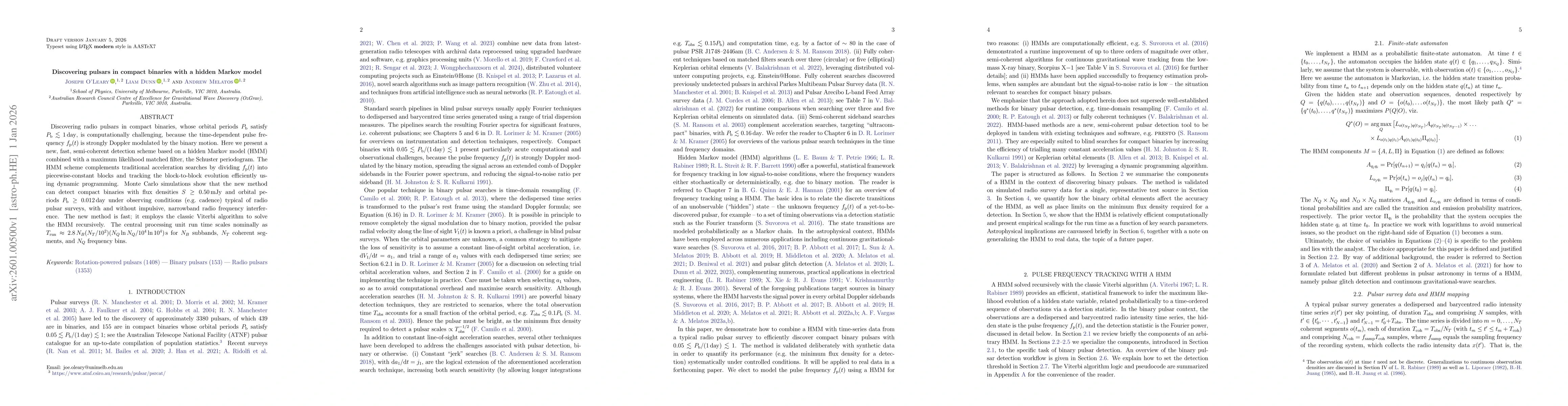 Thumbnail for Discovering pulsars in compact binaries with a hidden Markov model