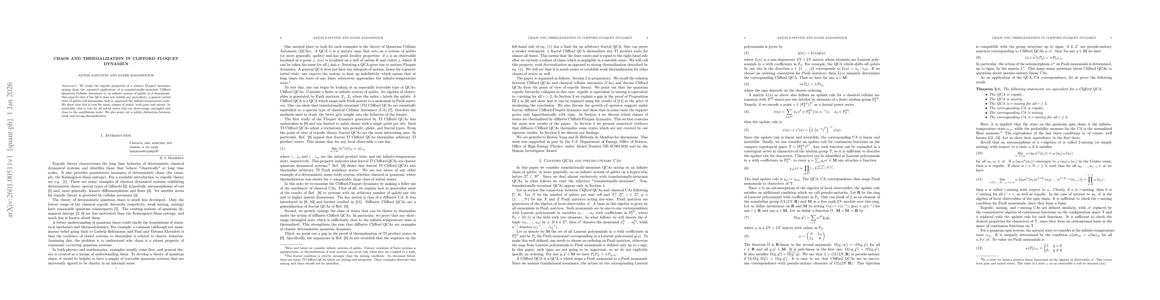 Thumbnail for Chaos and thermalization in Clifford-Floquet dynamics