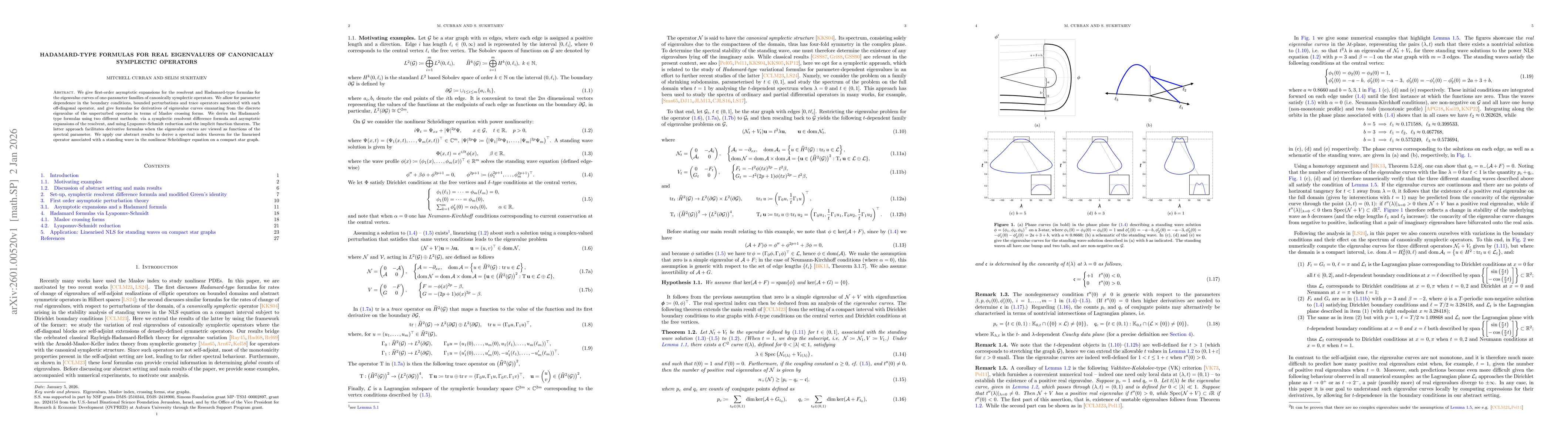 Thumbnail for Hamadard-type formulas for real eigenvalues of canonically symplectic operators